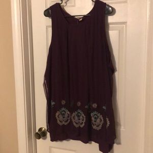 Beaded Lori Goldstein tunic tank